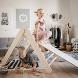 Pikler Dreieck 2 in 1 mit Rampe, klappbar, Birke (Montessori House Bed)