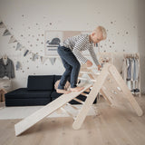 Pikler Dreieck 2 in 1 mit Rampe, klappbar, Birke (Montessori House Bed)
