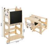 Lernturm 3 in 1 mit Tafel, umbaubar zu Kindertisch und Stuhl