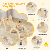Klettergerüst indoor 7 in 1: Pikler Dreieck, Kletterbogen und Rampe