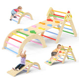 Klettergerüst indoor 7 in 1: Pikler Dreieck, Kletterbogen und Rampe