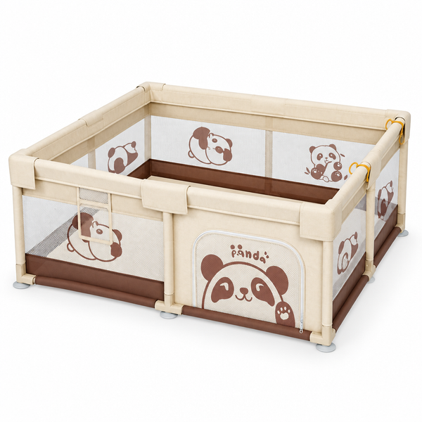 Laufstall Panda 150 x 180 cm, 65 cm hoch, mit Ziehringen