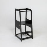 Lernturm umbaubar zu Tisch und Stuhl, Holz aus Lettland – Farbe Schwarz