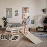 Kletterbogen mit Rampe aus Birke, auch als Wippe (Montessori House Bed)
